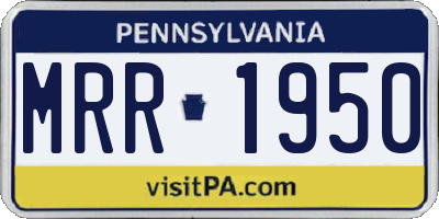PA license plate MRR1950