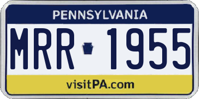 PA license plate MRR1955