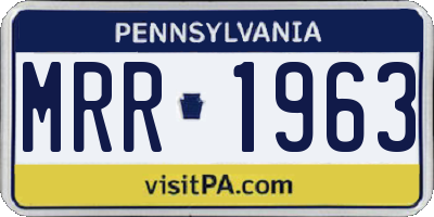 PA license plate MRR1963