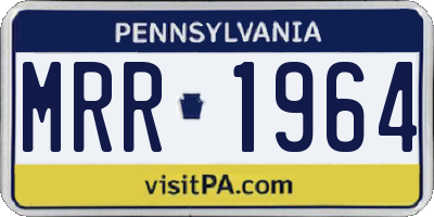 PA license plate MRR1964