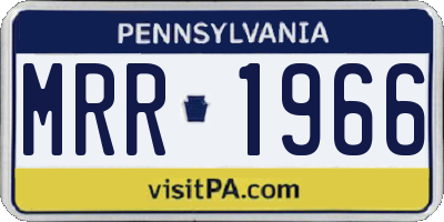 PA license plate MRR1966