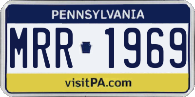 PA license plate MRR1969