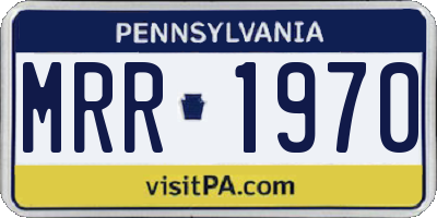 PA license plate MRR1970
