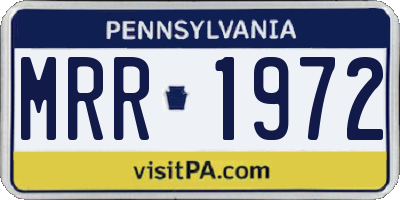 PA license plate MRR1972
