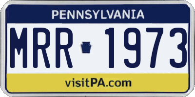 PA license plate MRR1973