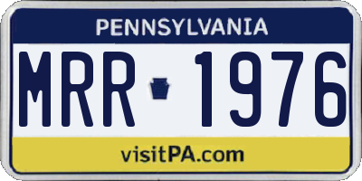 PA license plate MRR1976