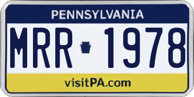 PA license plate MRR1978
