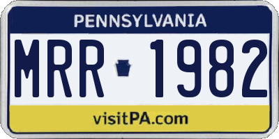 PA license plate MRR1982