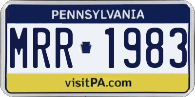 PA license plate MRR1983
