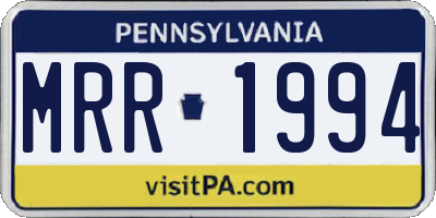 PA license plate MRR1994