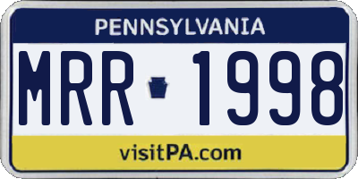 PA license plate MRR1998