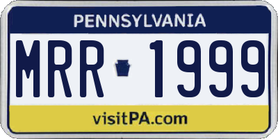 PA license plate MRR1999