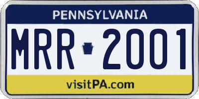 PA license plate MRR2001