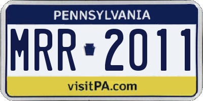 PA license plate MRR2011