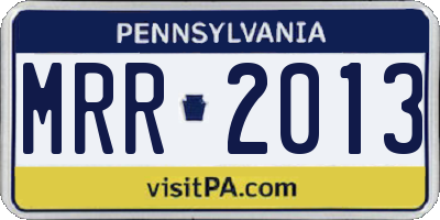 PA license plate MRR2013