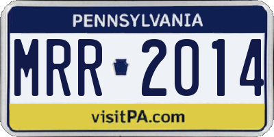 PA license plate MRR2014
