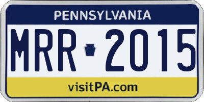 PA license plate MRR2015