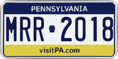 PA license plate MRR2018