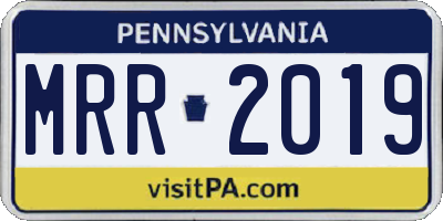 PA license plate MRR2019