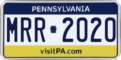 PA license plate MRR2020