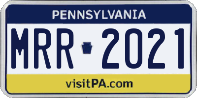 PA license plate MRR2021