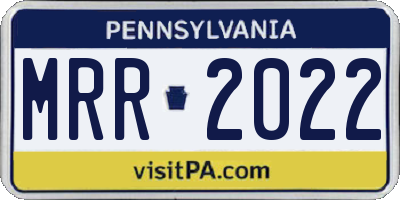 PA license plate MRR2022