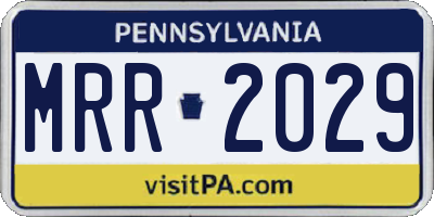 PA license plate MRR2029