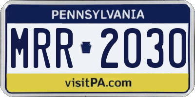 PA license plate MRR2030
