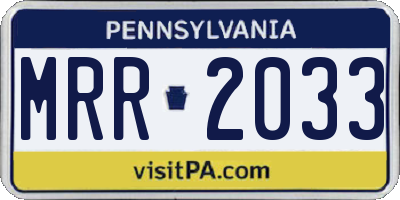 PA license plate MRR2033