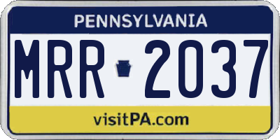 PA license plate MRR2037