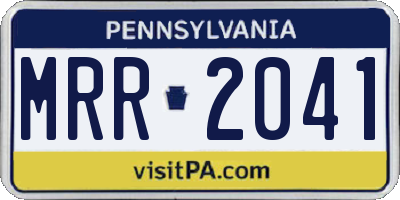 PA license plate MRR2041
