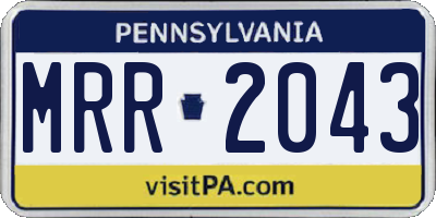 PA license plate MRR2043