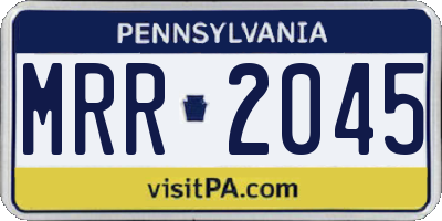 PA license plate MRR2045