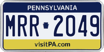 PA license plate MRR2049