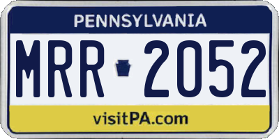 PA license plate MRR2052