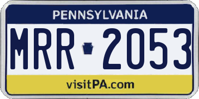PA license plate MRR2053