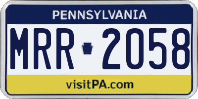 PA license plate MRR2058