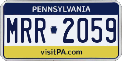 PA license plate MRR2059