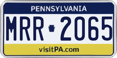 PA license plate MRR2065