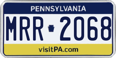 PA license plate MRR2068