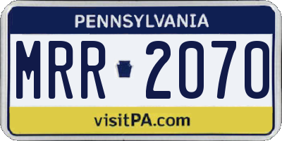 PA license plate MRR2070