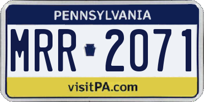 PA license plate MRR2071