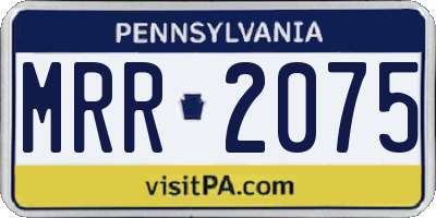 PA license plate MRR2075