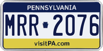 PA license plate MRR2076