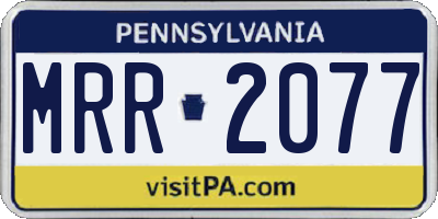 PA license plate MRR2077