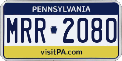 PA license plate MRR2080
