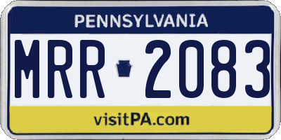 PA license plate MRR2083
