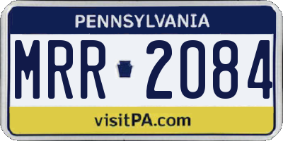 PA license plate MRR2084