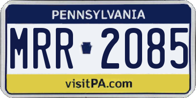PA license plate MRR2085