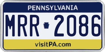 PA license plate MRR2086